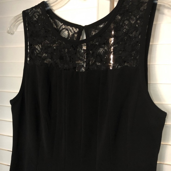 Polyester Black Formal Sleeveless Pleated Dress Medium - Picture 2 of 5